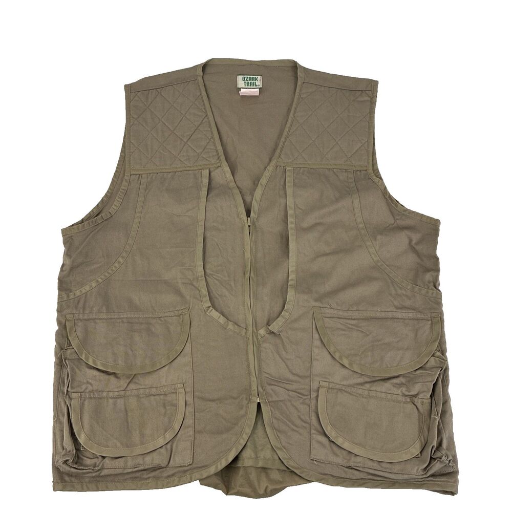 Vintage Mens Ozark Trail Hunting‎ Game Bag Vest Size Large Tan Cotton